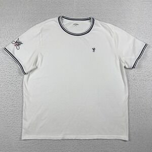 Old‎ Navy Shirt Mens XXL White Blue Ringer Tee Westwood Country Club Tennis